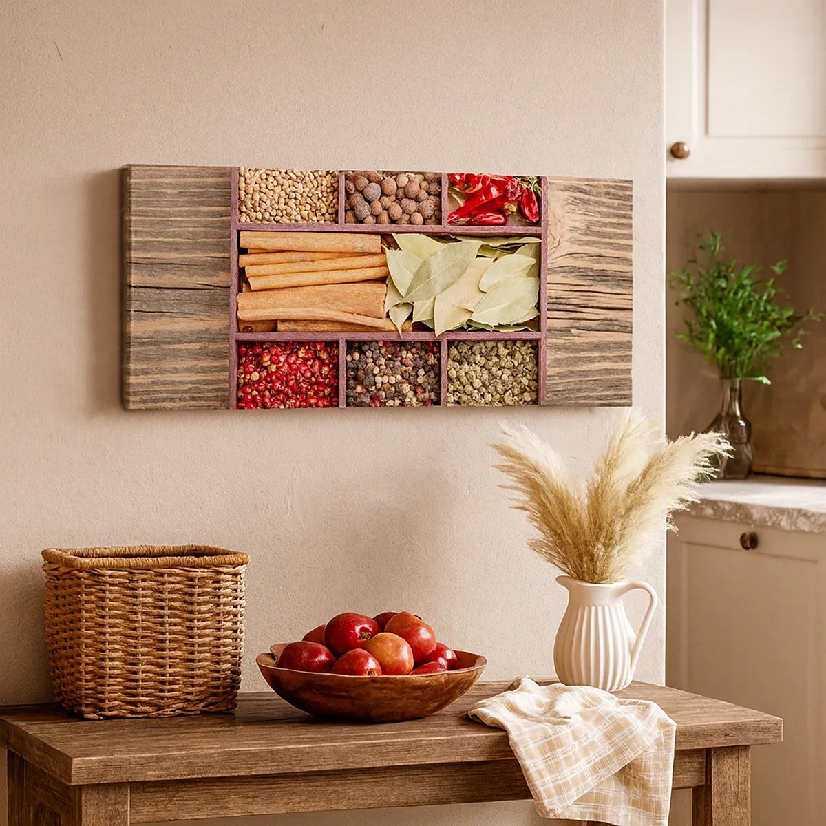 Quadro em tela - Ordem das formas, um ramo de aromas - 30x30 cm