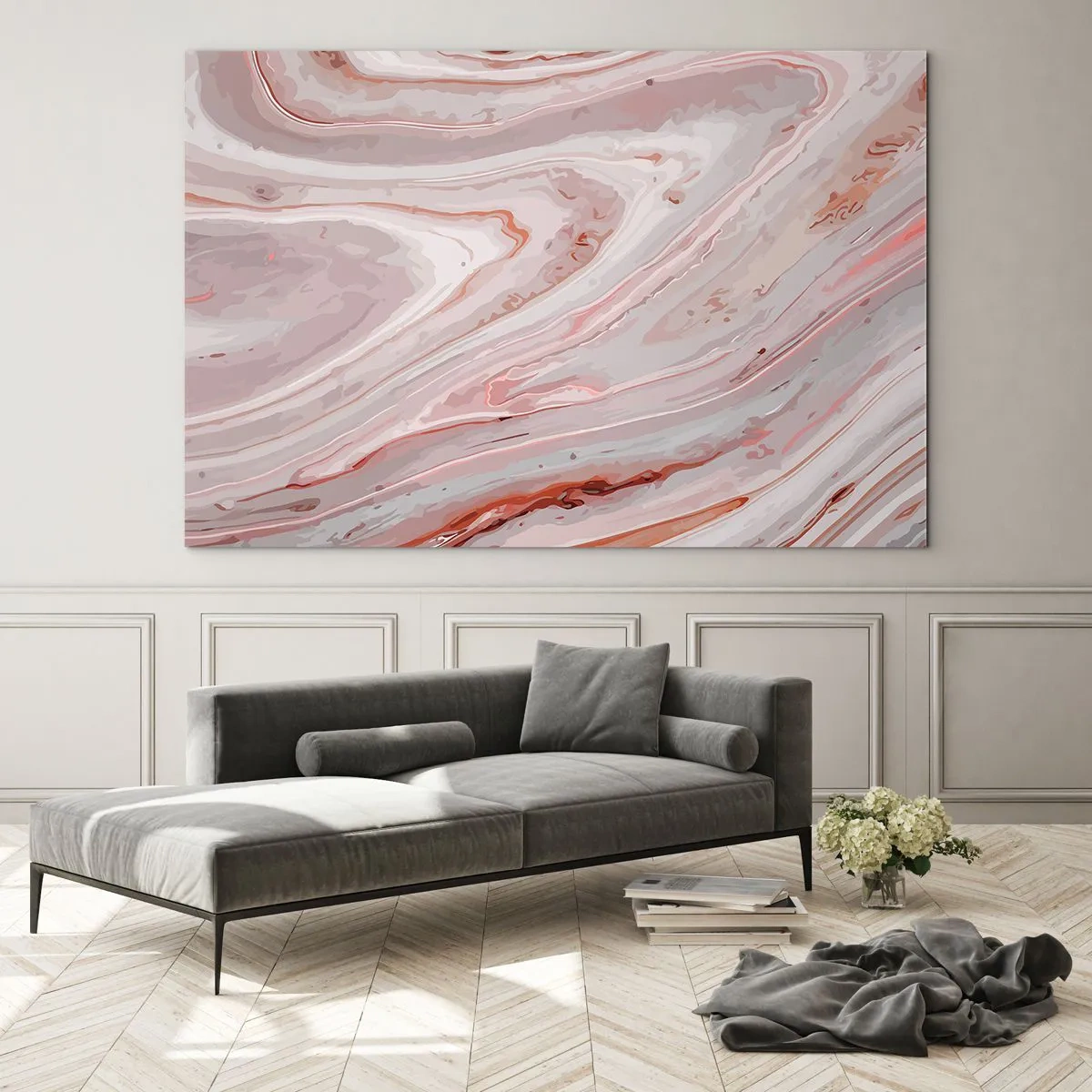 Quadro em vidro - Rosa líquido - 100x70 cm