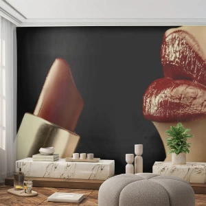 Papel de Parede Premium Sand - Sensualidade e brilho do carmim - Pessoas, Mulher, Inventar - 200x140 cm