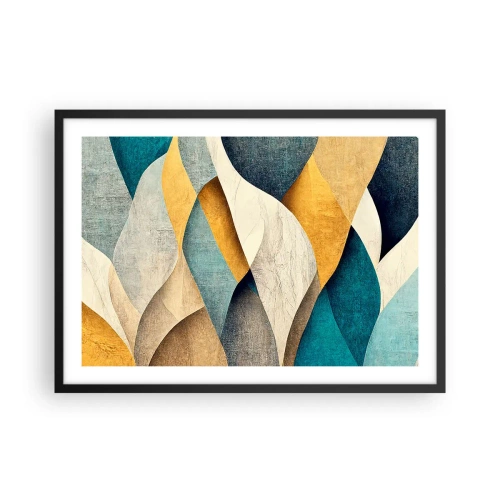 Pôster com moldura preta - Ritmo e onda - 70x50 cm