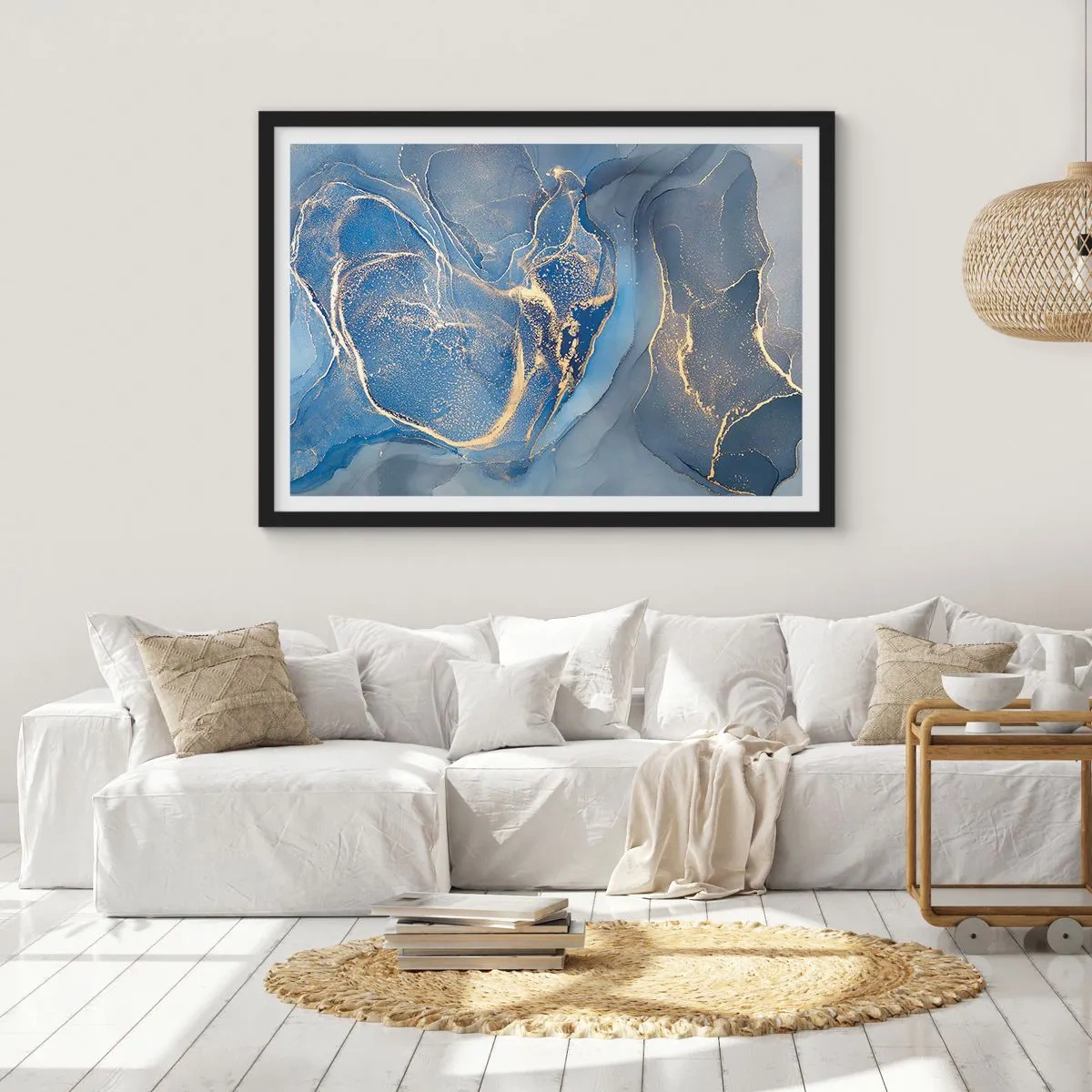 Pôster com moldura preta - Pó dourado - 40x30 cm