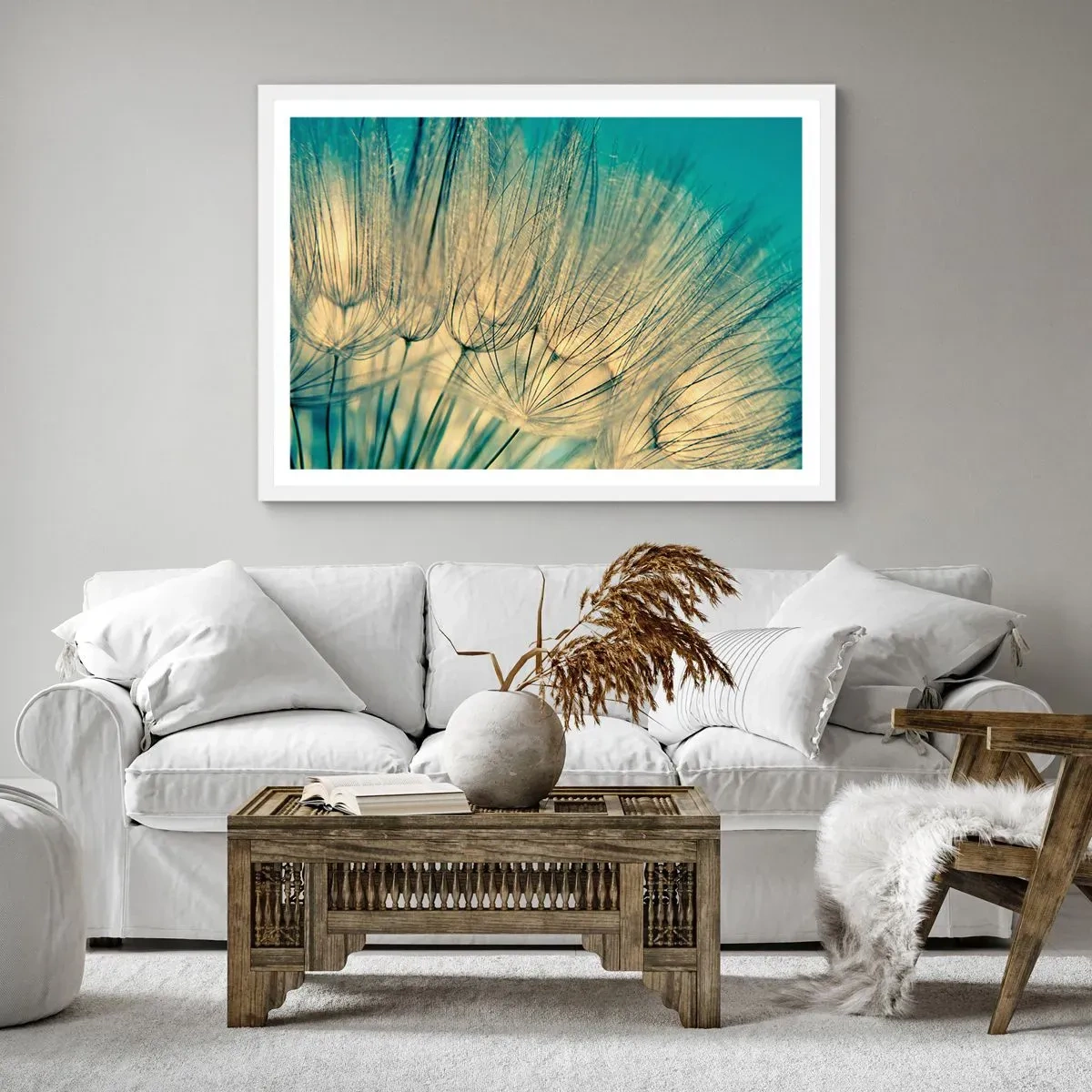 Pôster em moldura branca - À espera do vento - 70x50 cm