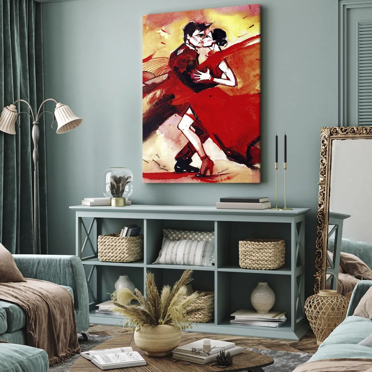 Quadro em tela - O ritmo roxo da paixão - 65x120 cm