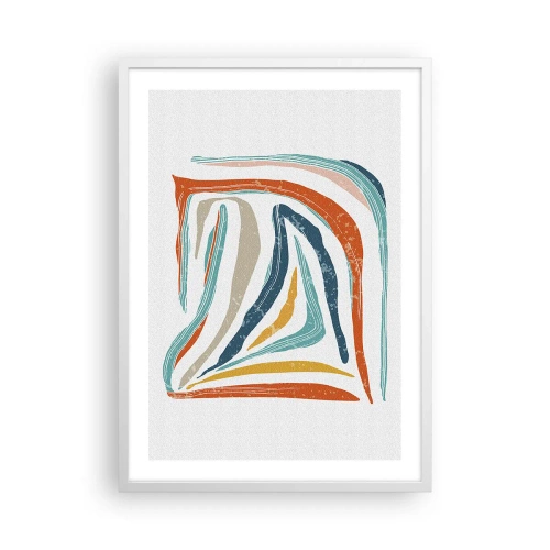 Pôster em moldura branca - Abstração com um sorriso amigável - 50x70 cm