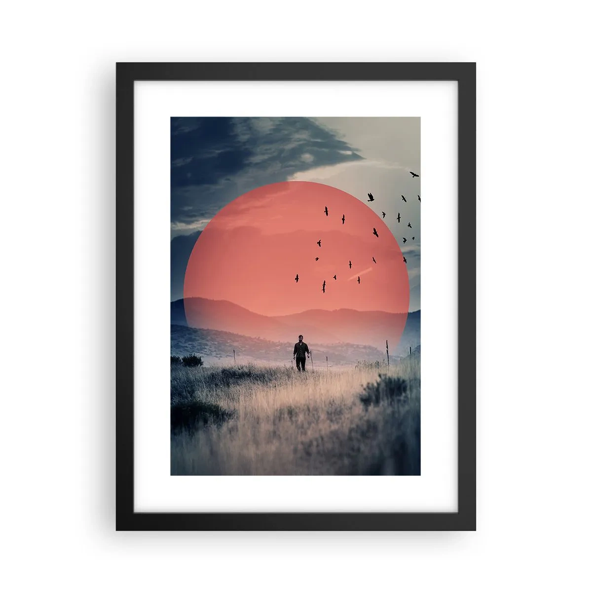 Pôster com moldura preta - Em casa - 30x40 cm