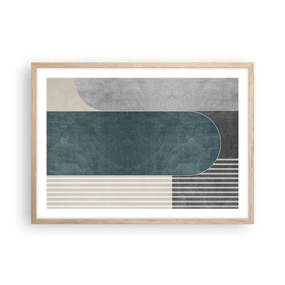 Pôster com moldura de carvalho claro - Composição ao nível - 70x50 cm