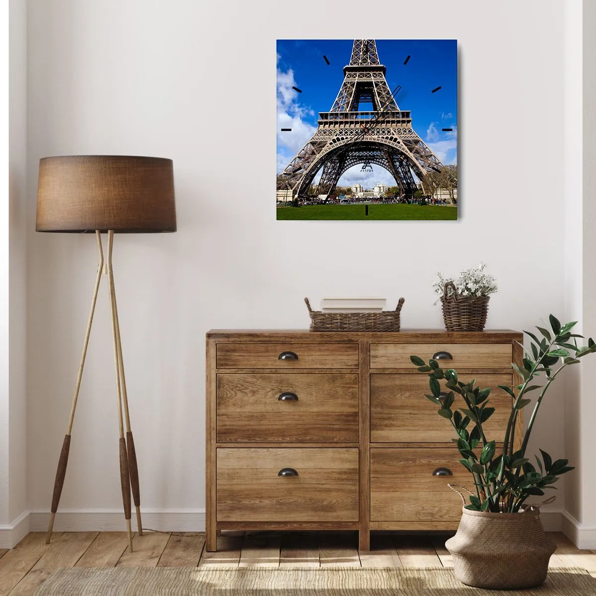 Relógio de parede - Relógio em vidro - Toda Paris aos seus pés - 40x40 cm