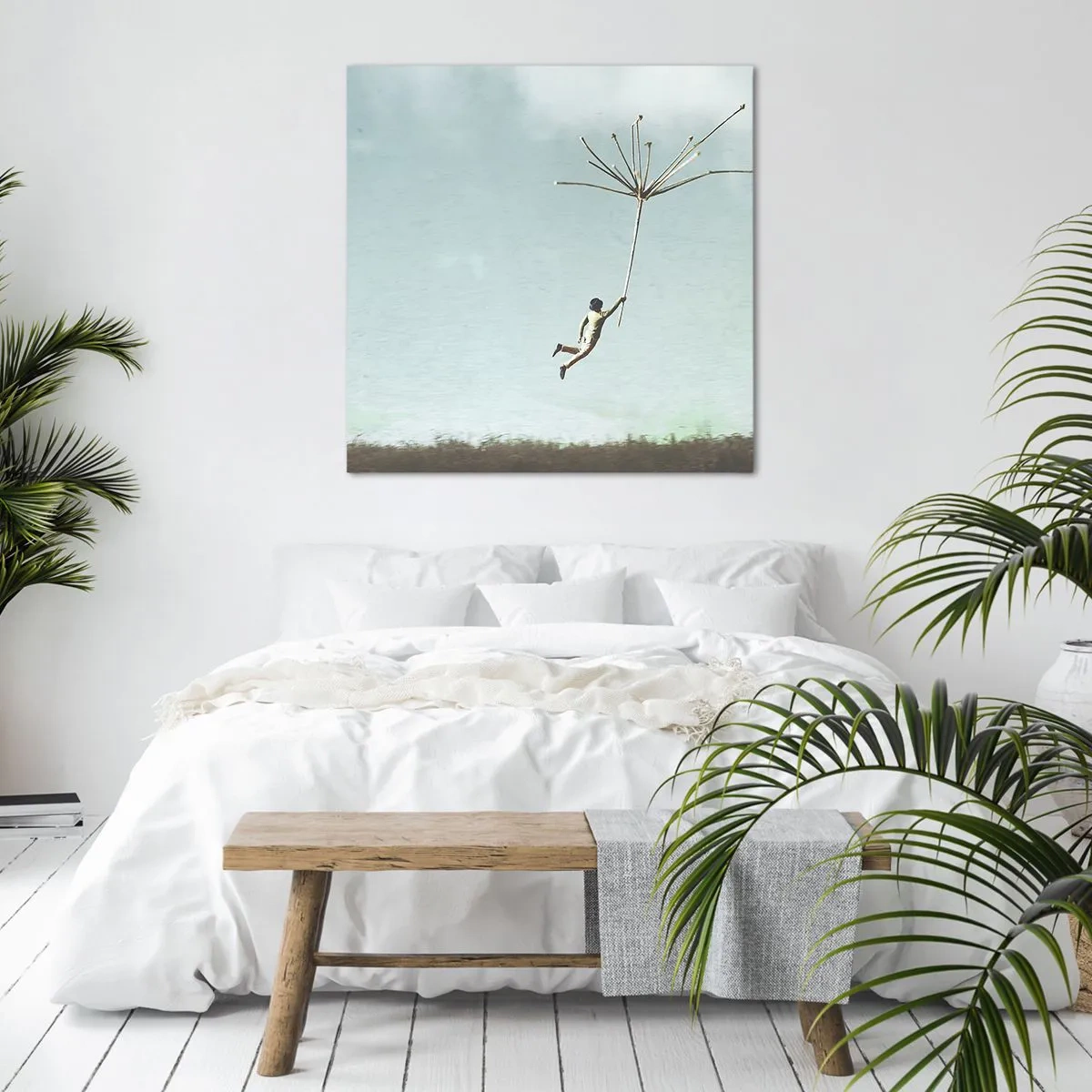 Quadro em tela - Papagaios, balões, vento - 60x60 cm