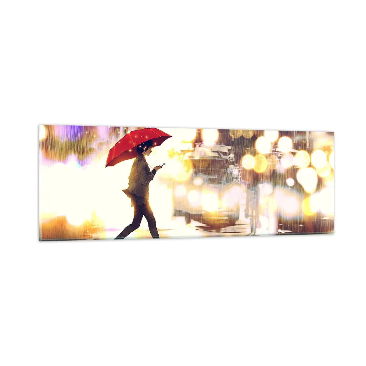 Quadro em vidro - Apesar de tudo, ensolarado - 90x30 cm