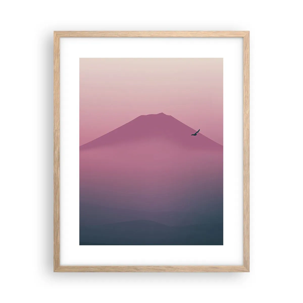 Pôster com moldura de carvalho claro - Andarilhos sob as nuvens - 40x50 cm