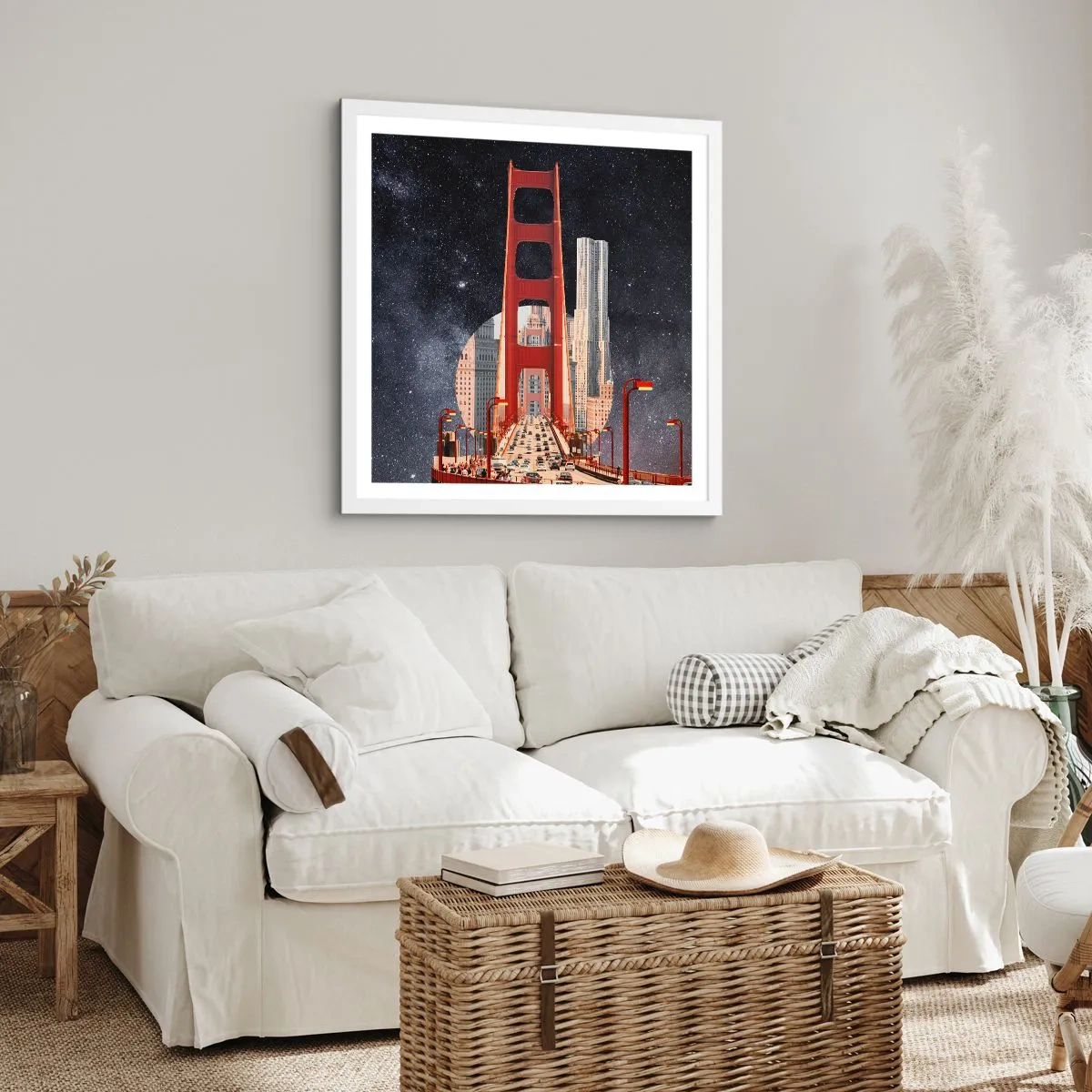 Pôster em moldura branca - Sempre no centro - 60x60 cm