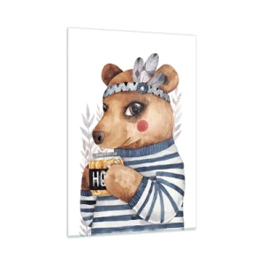 Quadro em vidro - Doce ursa - 80x120 cm