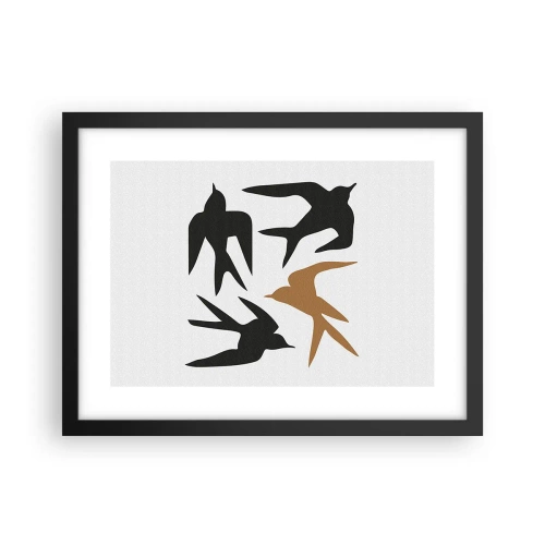 Pôster com moldura preta - Engula a diversão - 40x30 cm