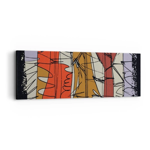 Quadro em tela - Composição espontânea - 90x30 cm