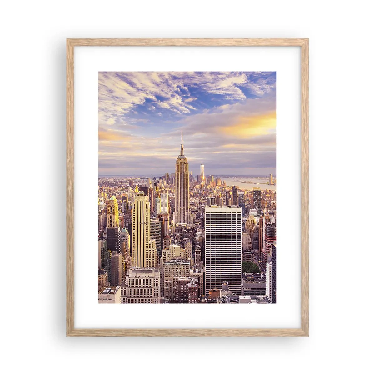 Pôster com moldura de carvalho claro - Alcançar as nuvens - 40x50 cm