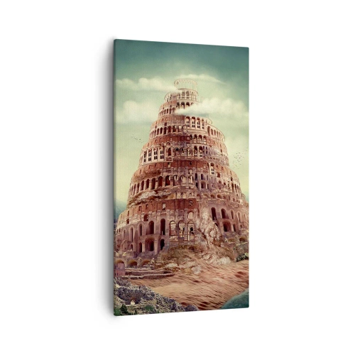 Quadro em tela - Torre de babel - 55x100 cm