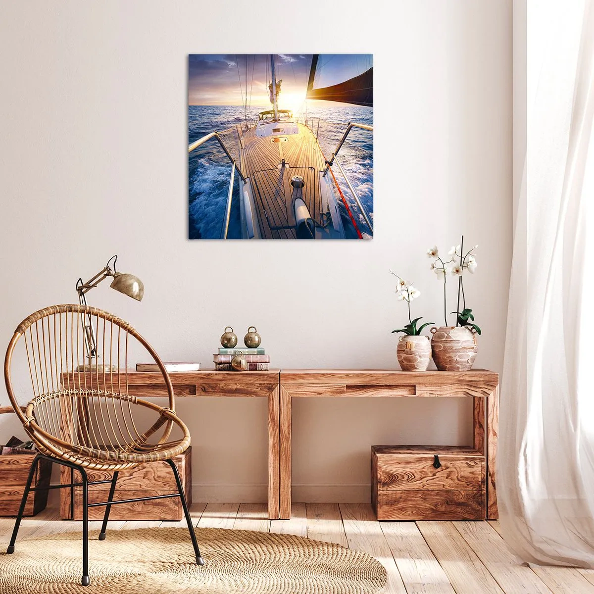 Quadro em tela - Correr sobre as ondas - 40x40 cm