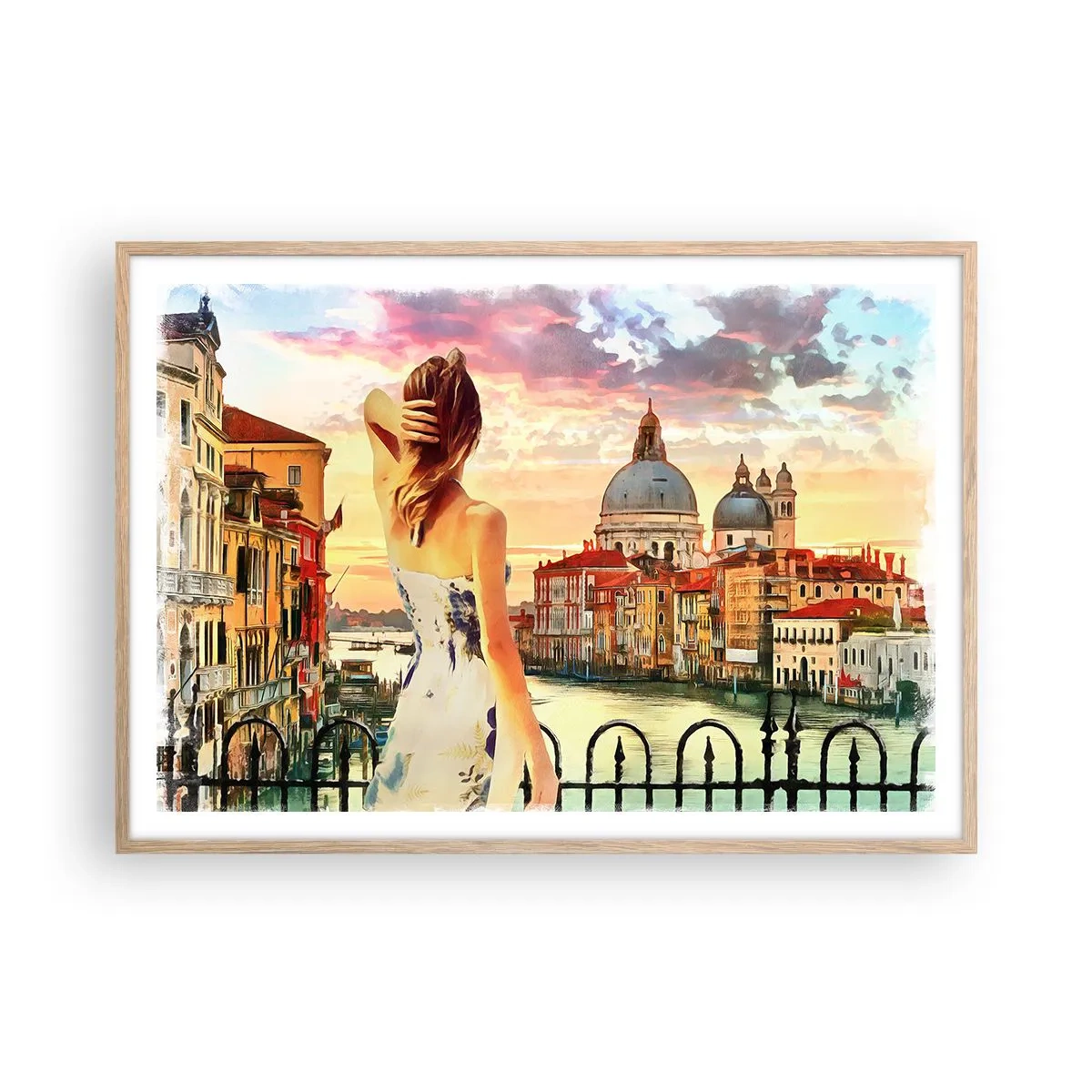 Pôster com moldura de carvalho claro - Aventura de verdade somente em ... - 100x70 cm