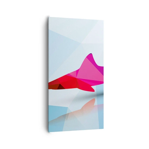 Quadro em tela - Tubarão no espaço de cristal - 65x120 cm