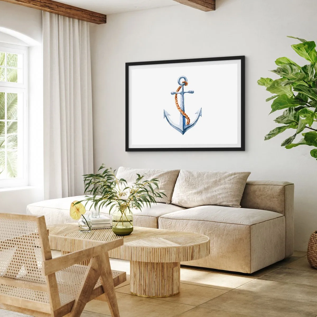 Pôster com moldura preta - Ahoy aventura! - 91x61 cm