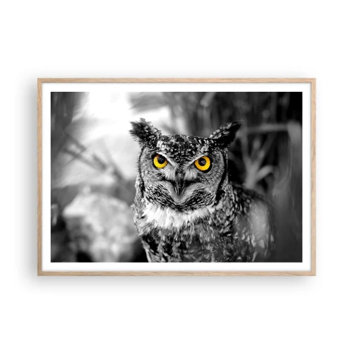 Pôster com moldura de carvalho claro - Nada pode ser escondido - 100x70 cm