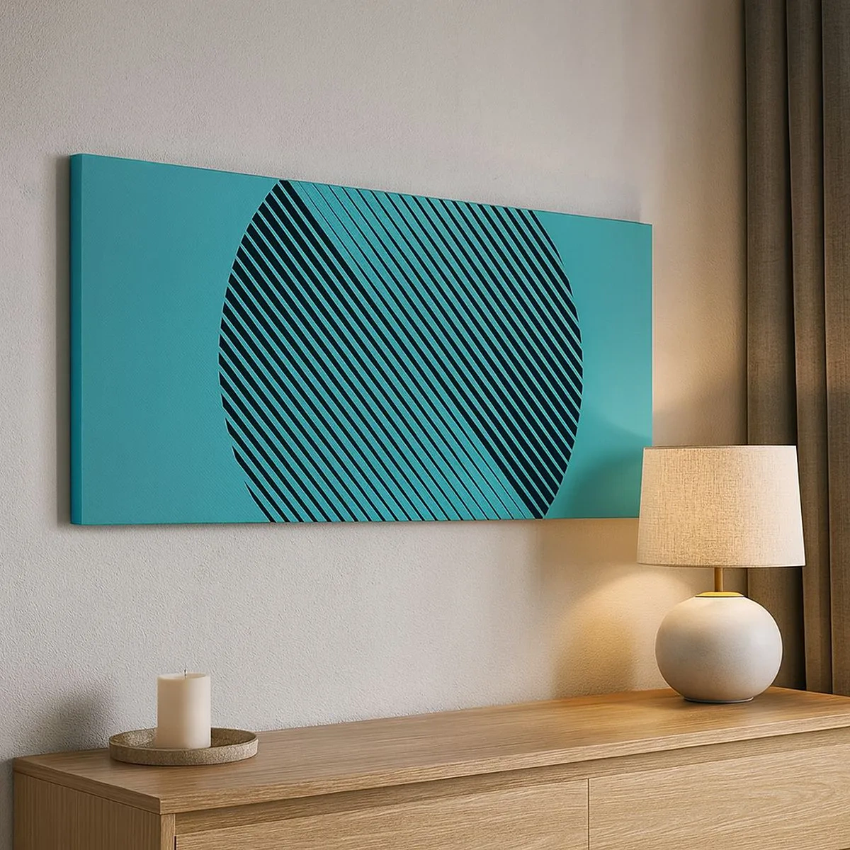 Quadro em tela - Círculo – uma variação geométrica - 100x40 cm