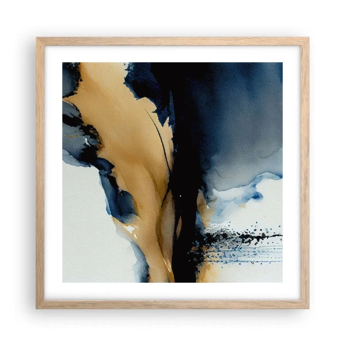 Pôster com moldura de carvalho claro - Atrás da cortina - 50x50 cm