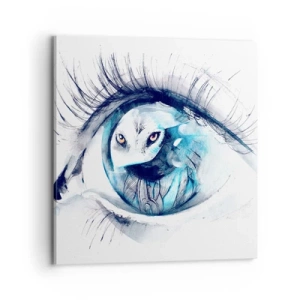 Quadro em tela - Cara a cara com o selvagem - 70x70 cm