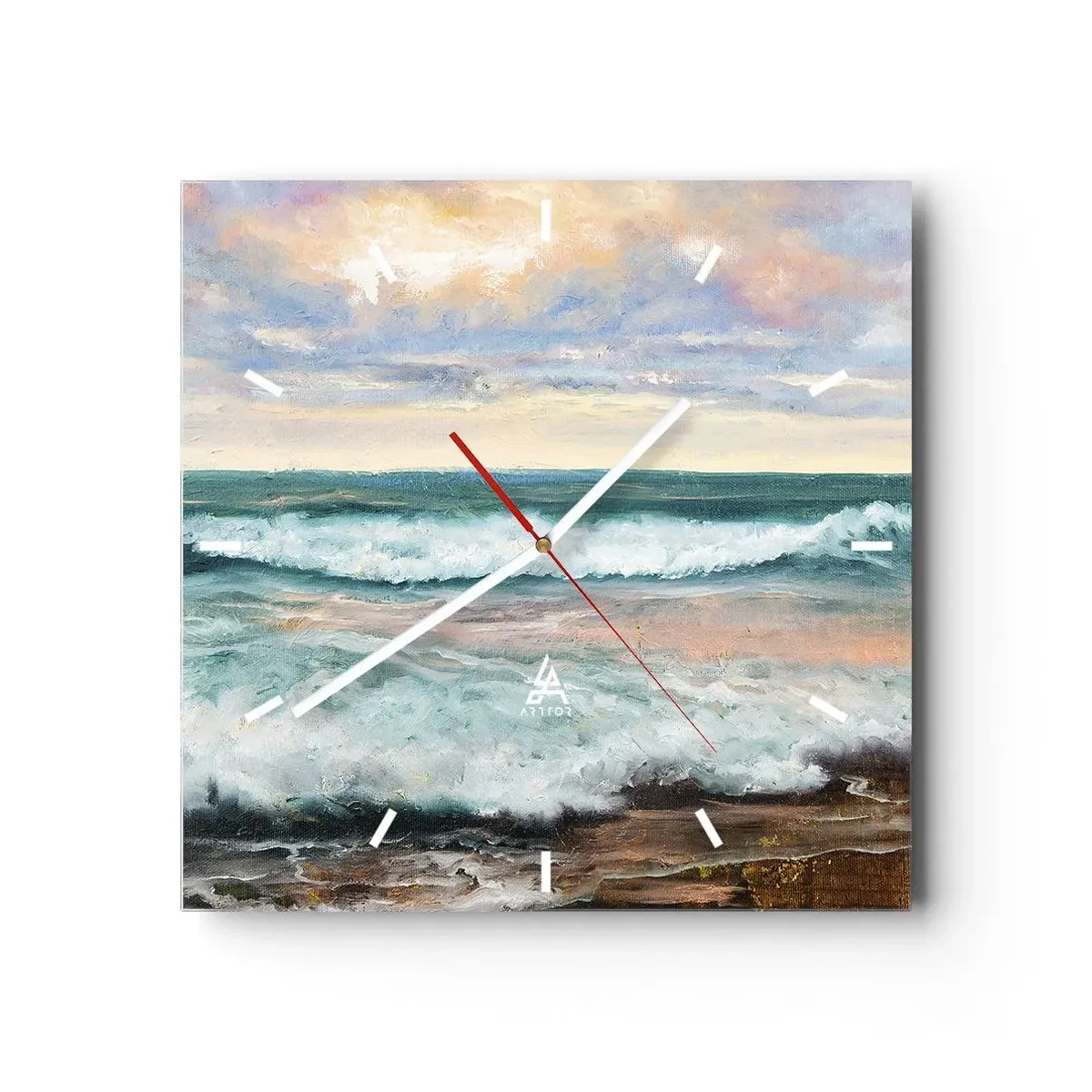 Relógio de parede - Relógio em vidro - Aqui suavizas a alma - 30x30 cm