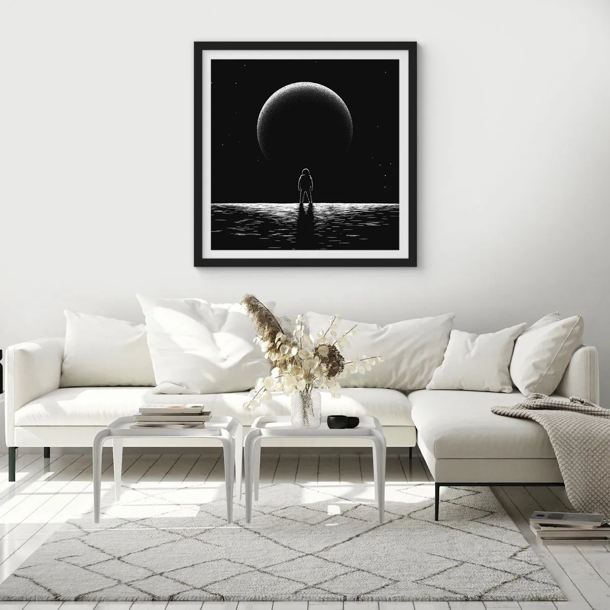 Pôster com moldura preta - Cara a cara - 60x60 cm