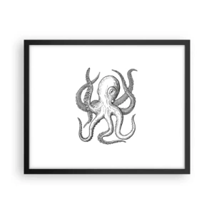 Pôster com moldura preta - Dançando com as ondas - 50x40 cm