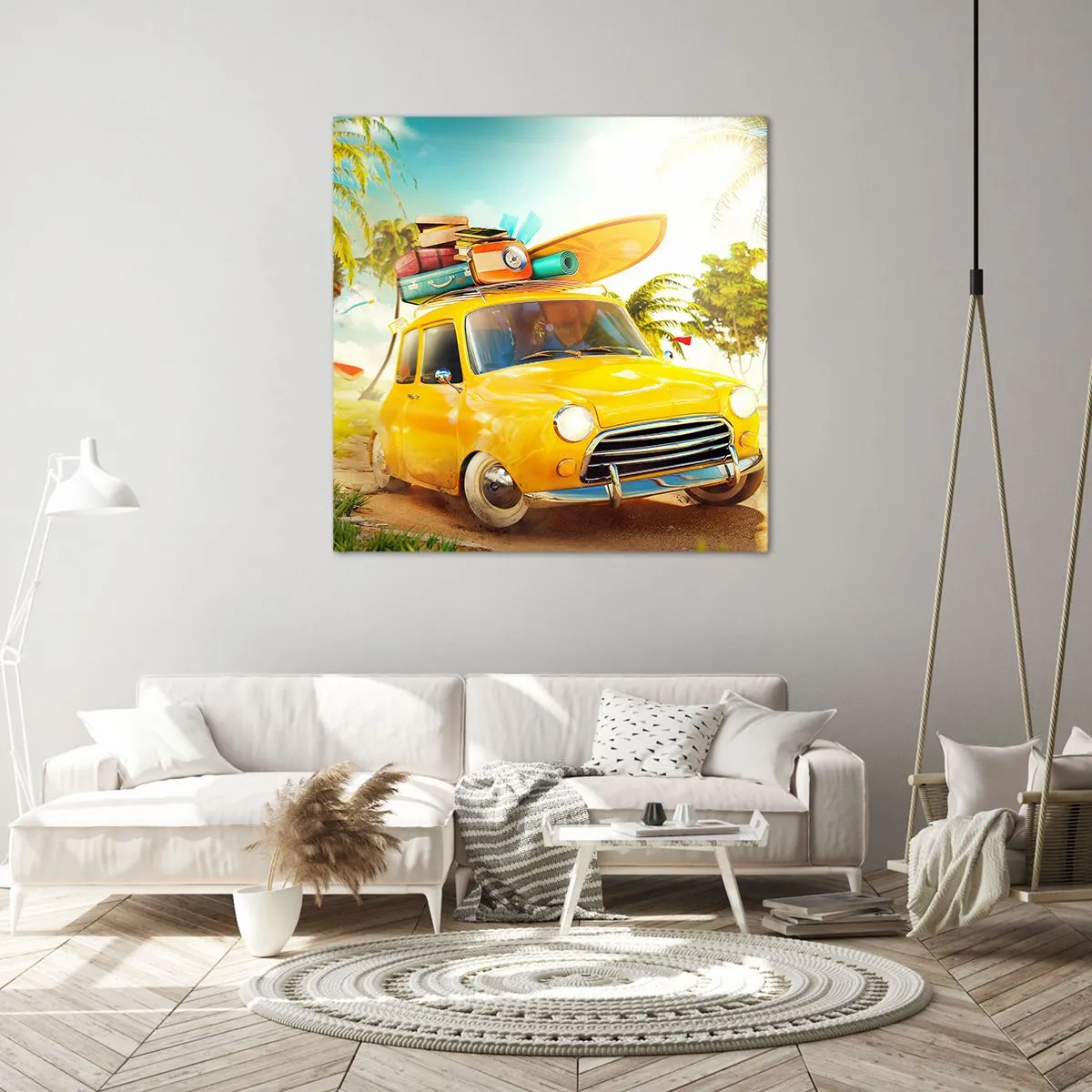 Quadro em tela - Uma viagem para mais do que um sorriso - 40x40 cm