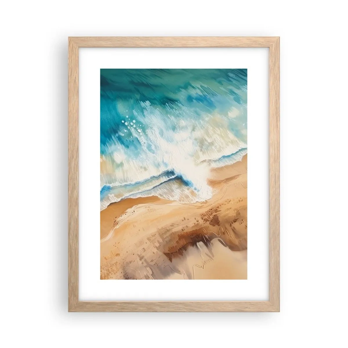 Pôster com moldura de carvalho claro - A onda que retorna - 30x40 cm