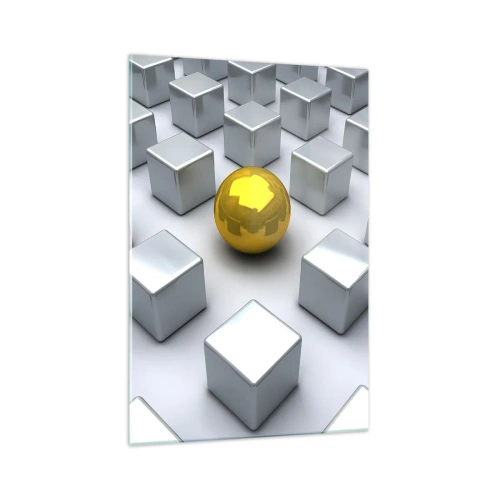 Quadro em vidro - Por que eu? Obras de arte geométricas - 70x100 cm