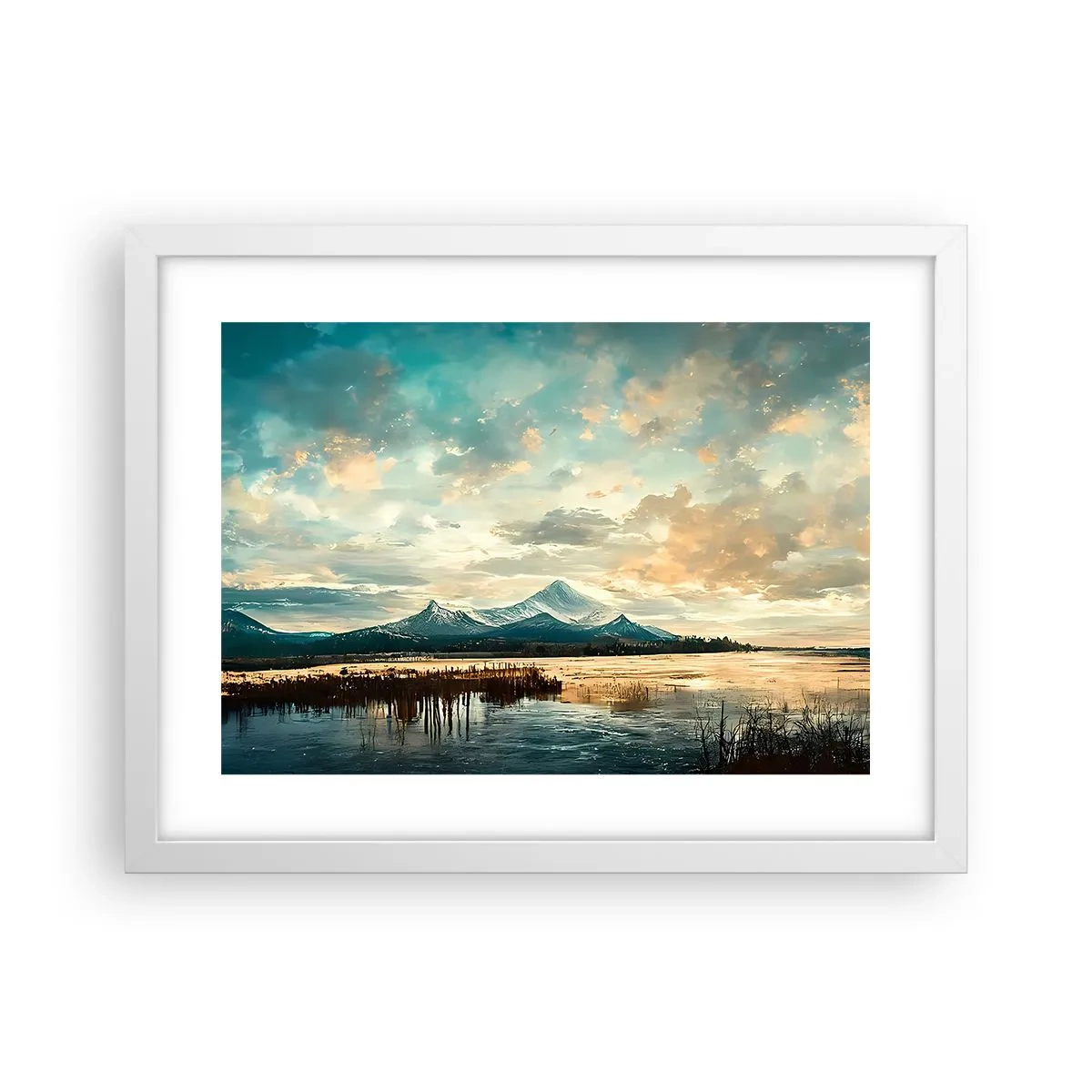 Pôster em moldura branca - Sob a proteção do céu - 40x30 cm