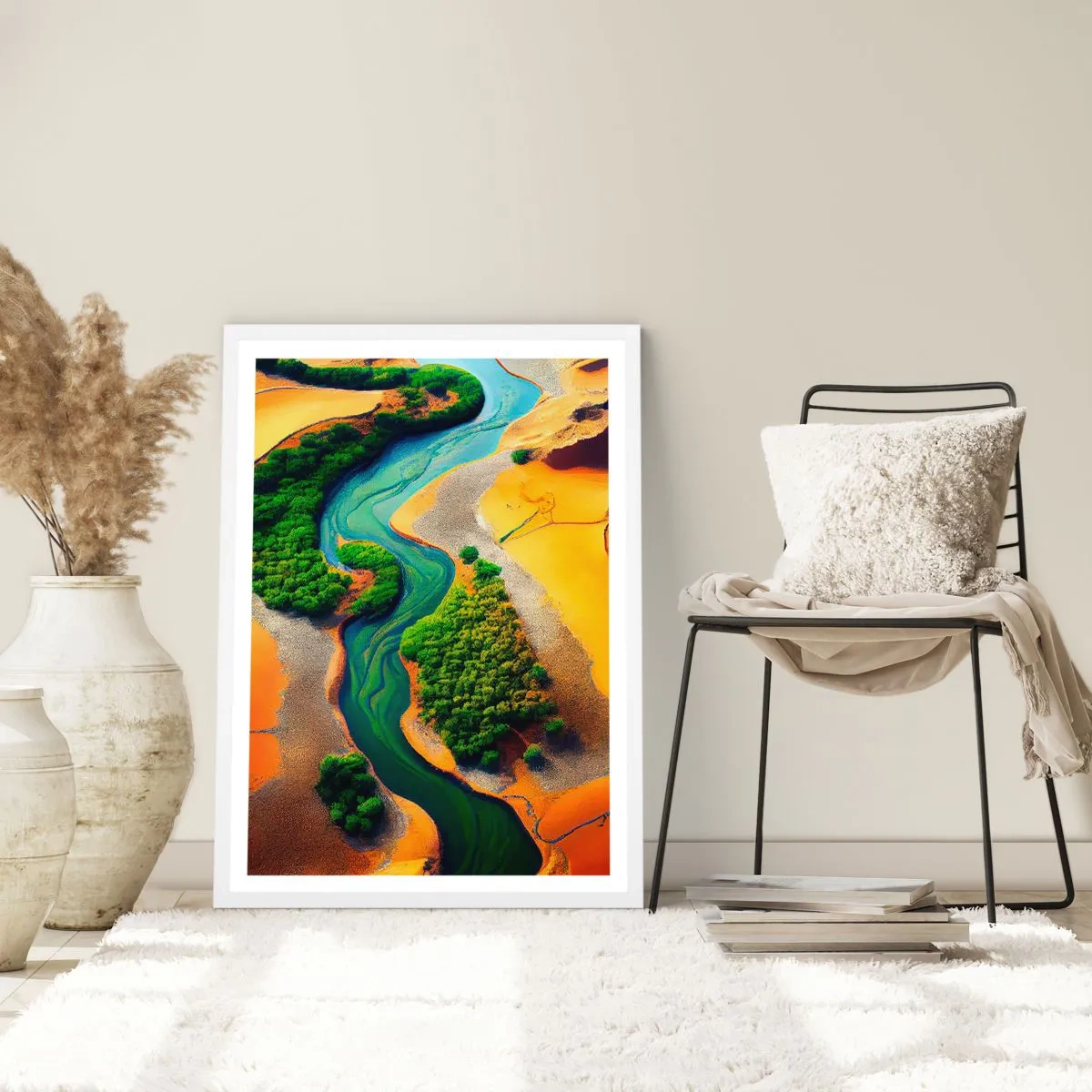 Pôster em moldura branca - Rio que dá vida - 61x91 cm