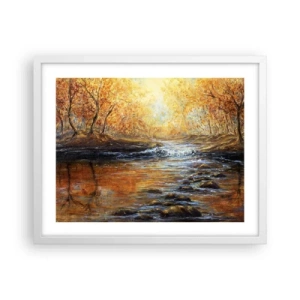 Pôster em moldura branca - Riacho Dourado - 50x40 cm