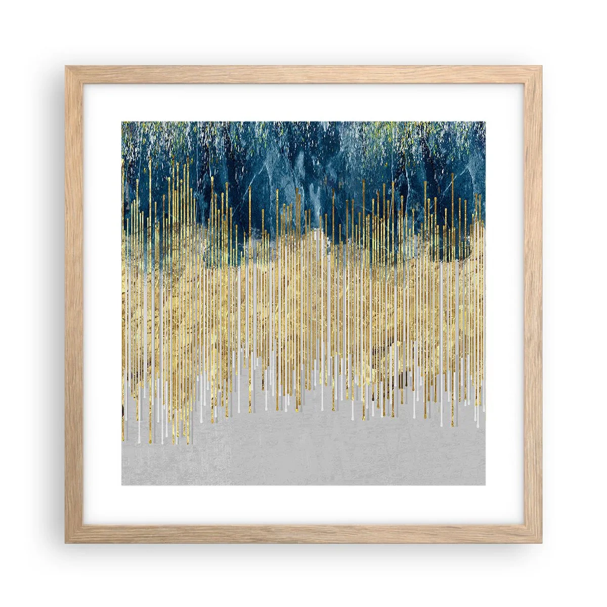 Pôster com moldura de carvalho claro - Borda dourada - 40x40 cm