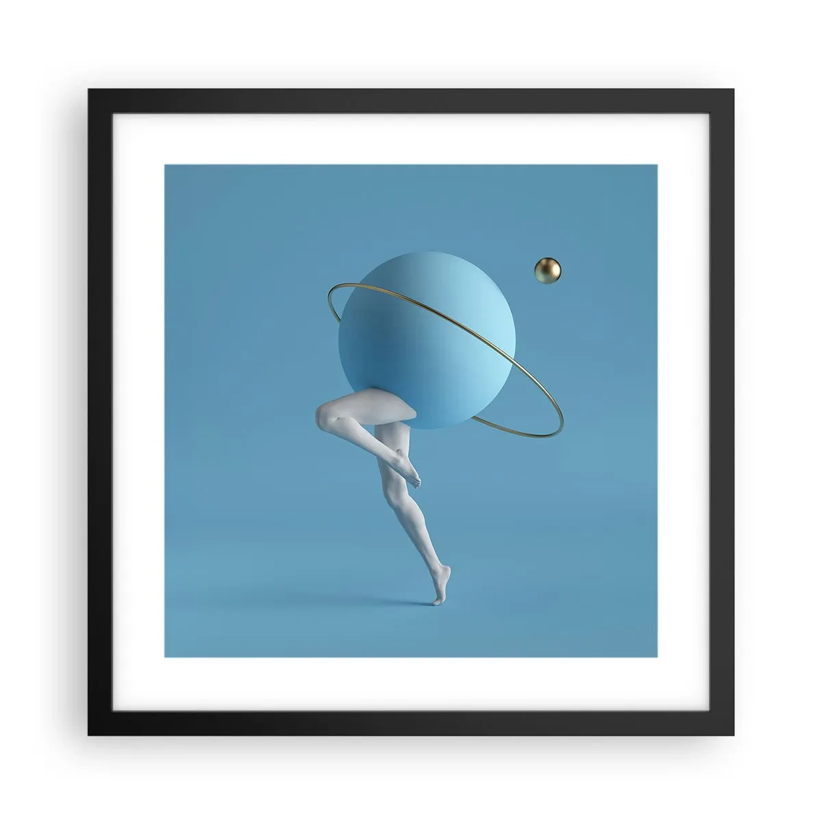 Pôster com moldura preta - Planetas a enlouquecer - 40x40 cm