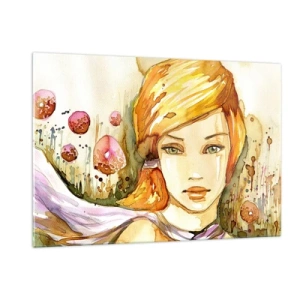 Quadro em vidro - Um olhar esmeralda que acalma a raiva - 120x80 cm