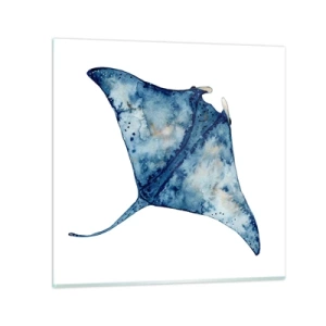 Quadro em vidro - A vida em azul - 40x40 cm