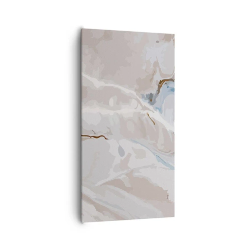 Quadro em tela - Meandros azuis sob branco - 65x120 cm