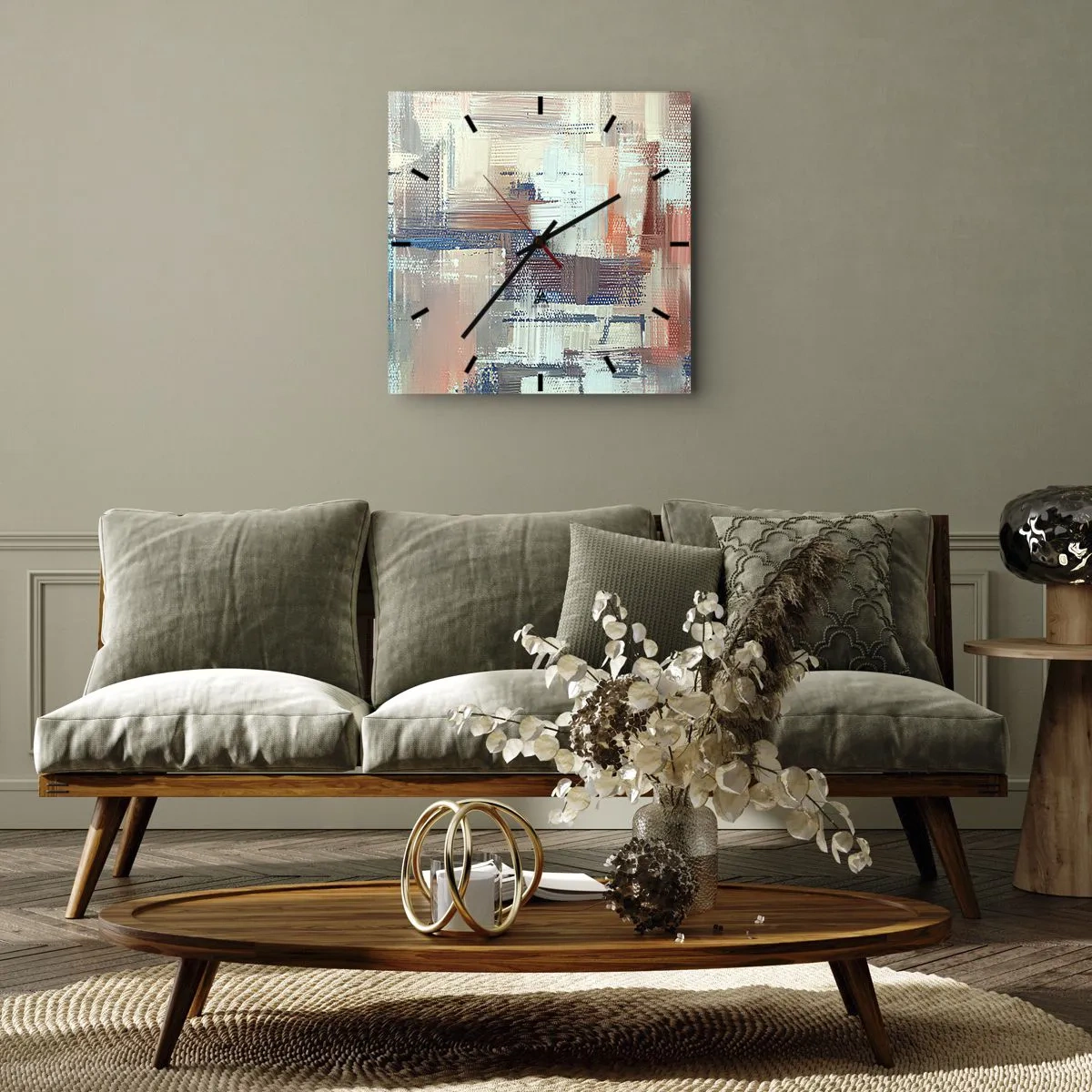 Relógio de parede - Relógio em vidro - Alcance a luz - 40x40 cm