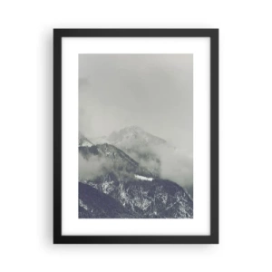Pôster com moldura preta - Vale nebuloso - 30x40 cm