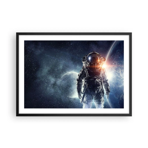 Pôster com moldura preta - Aventura espacial - 70x50 cm