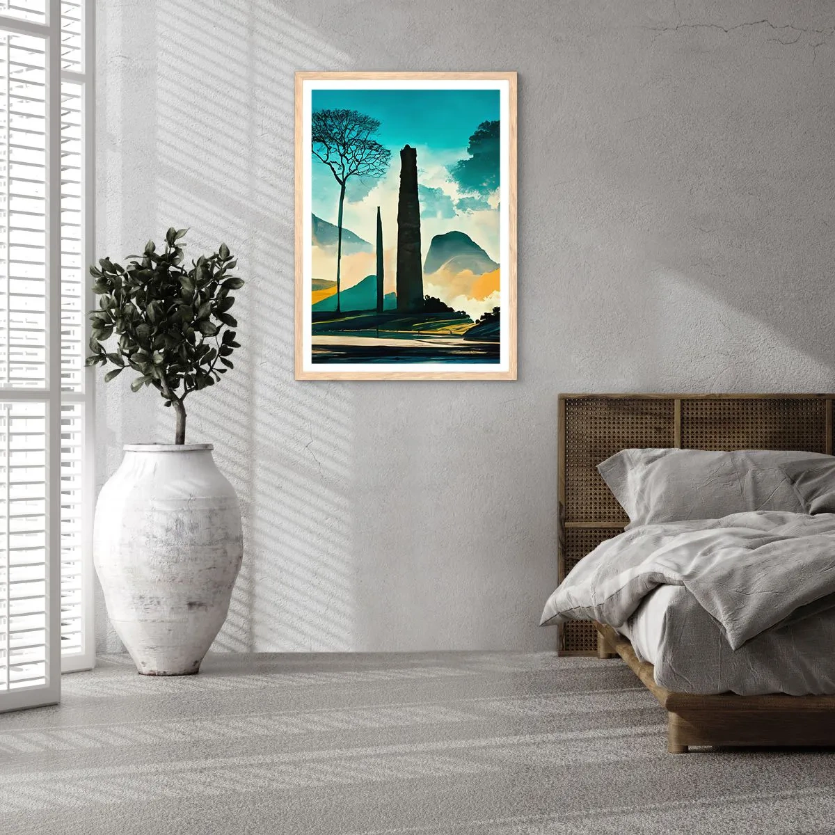 Pôster com moldura de carvalho claro - Cada vez mais alto - 50x70 cm