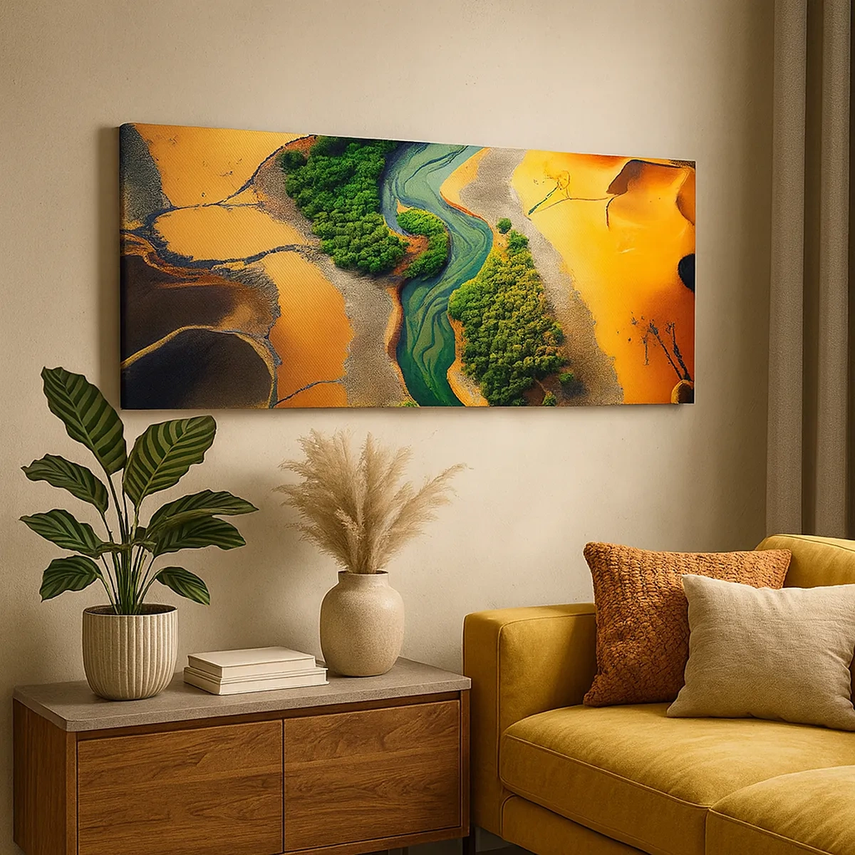 Quadro em tela - Rio que dá vida - 30x30 cm