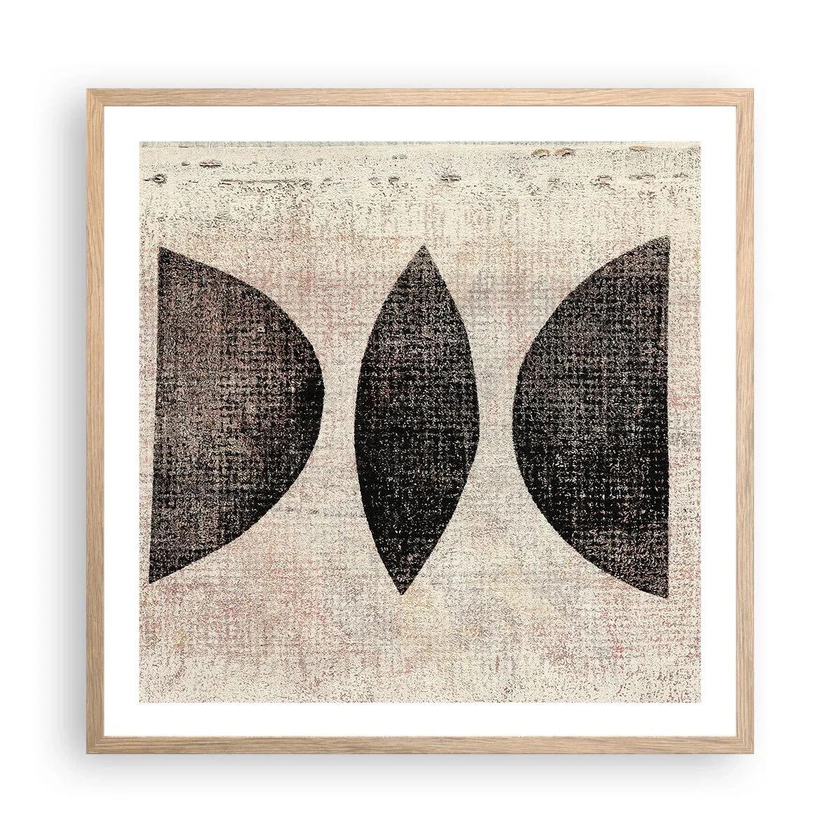 Pôster com moldura de carvalho claro - Abstração étnica - 60x60 cm