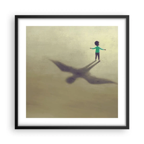 Pôster com moldura preta - Herói do futuro - 50x50 cm