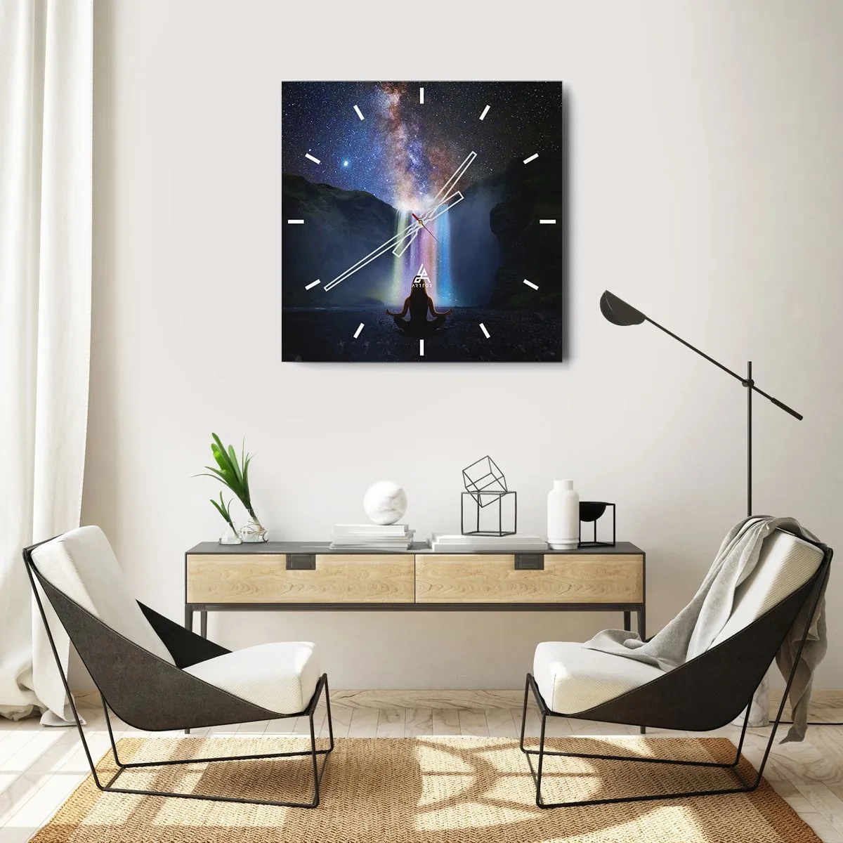 Relógio de parede - Relógio em vidro - Harmonia absoluta - 40x40 cm